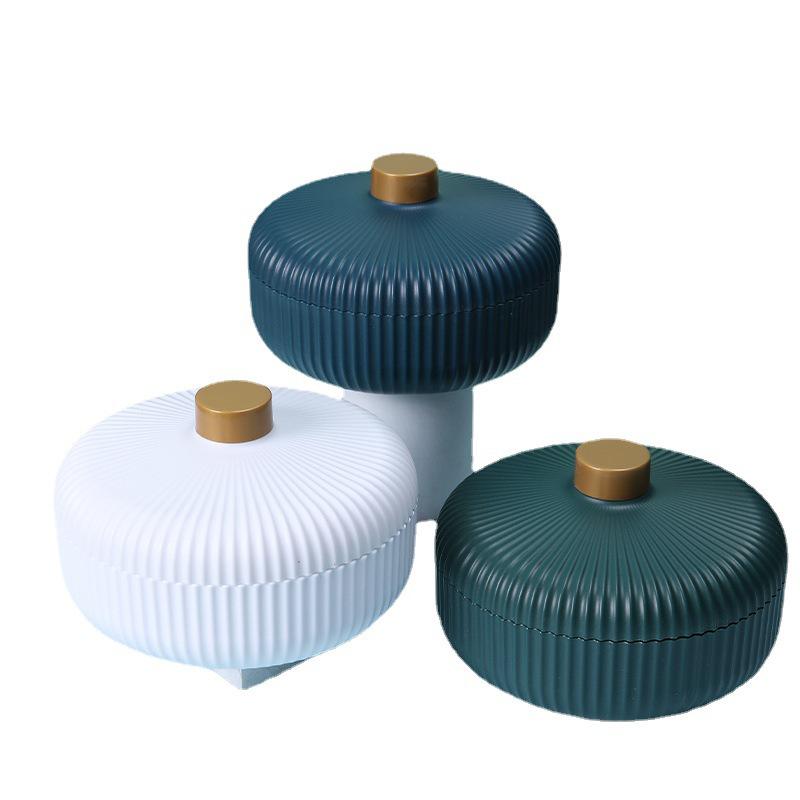 Light Luxury Round Dried Fruit Storage Box with Lid for Home Living Room Coffee Table, Simple Candy Box, New Style Fruit Plate Rack.
