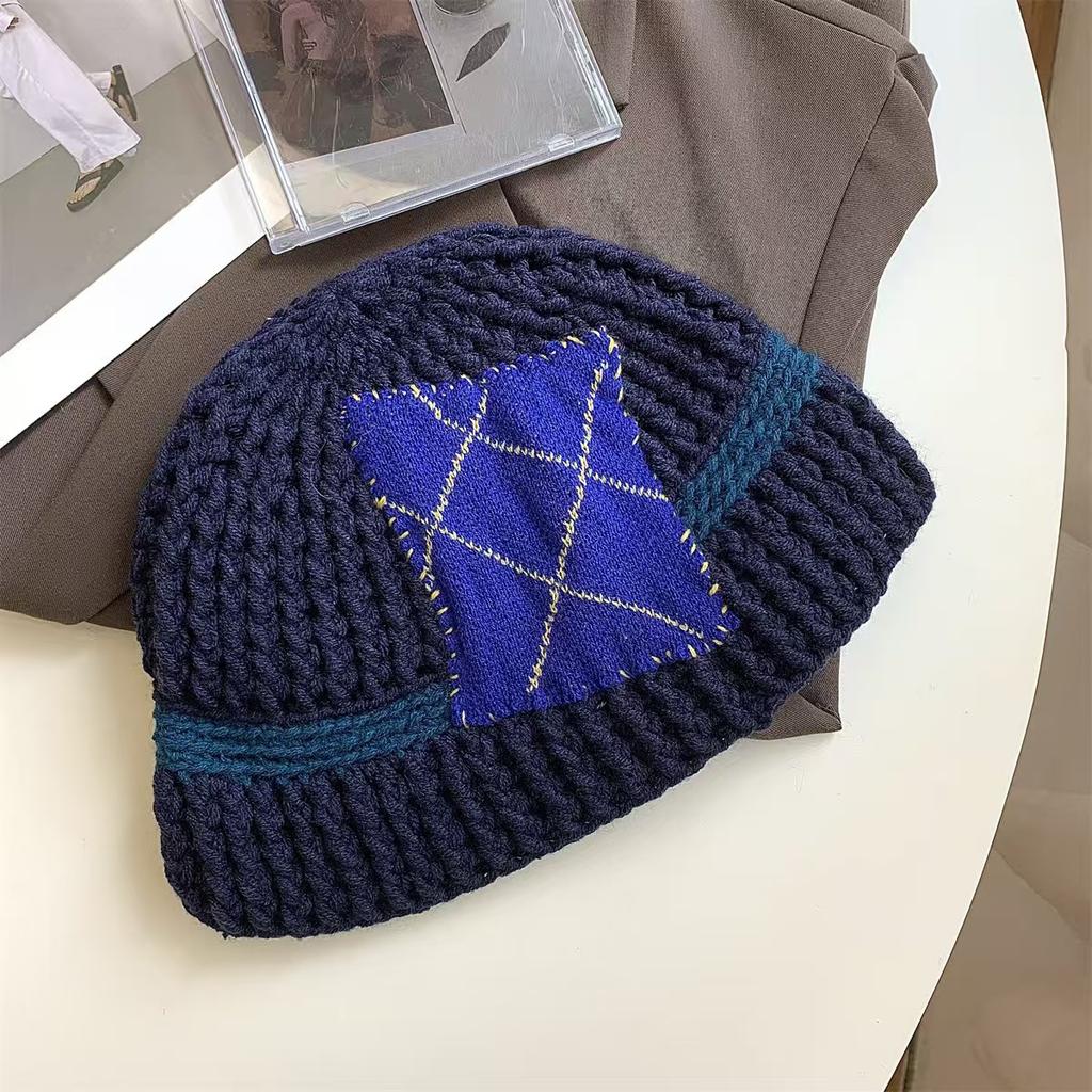 Handmade Warm Fisherman's Hat for Women, A Rare and Versatile Bucket Hat for Autumn and Winter, A Multi-color Thick Woolen Knitted Hat