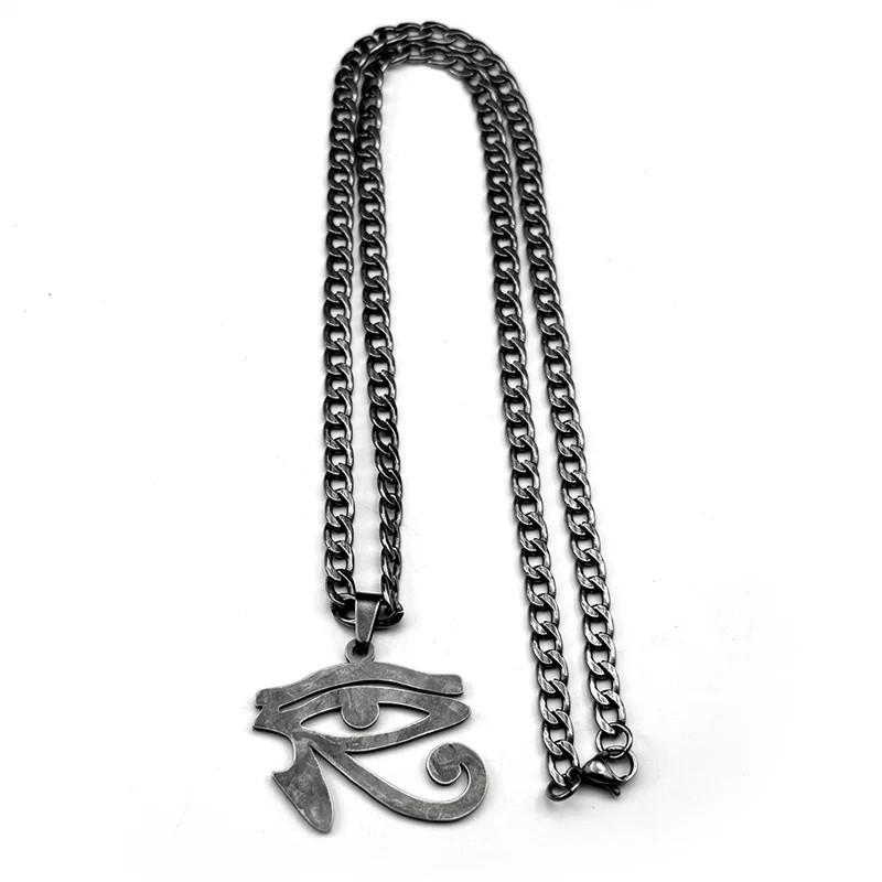 Oko Horusa Starożytny Egipt Symbol Egipski Faraon Ochrona Amulet Talizman Wisiorek Naszyjnik Mężczyźni Kobiety Łańcuszki ze Stali Nierdzewnej Biżuteria Prezenty