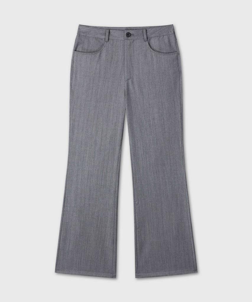 Beleun Structured Herringbone Flare Pants (Gray)