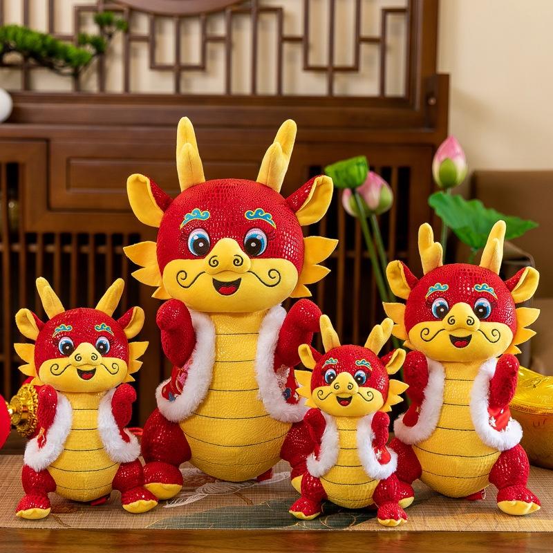 2024 Dragon Year Plush Toy Tang Costume Dragon Zodiac Doll With Custom Logo Good Luck Mascot