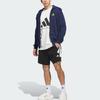 Adidas Basketball Unisex Loose Fit Hooded Zip Jacket Blue JZ9527