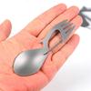 Titanium Unibody Construction Spork Multi-Function Spoon Fork Carabiner Bottle Opener