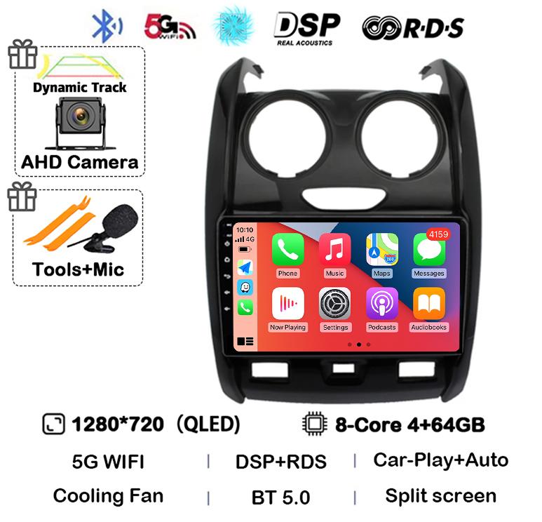 Android 14 Carplay Auto WIFI+4G for Renault Duster 2015 2016 2017 2018 2019 2020 Car Radio GPS Stereo Multimedia Player 2din Dsp