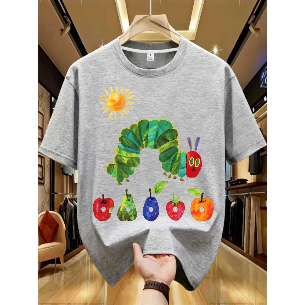 The Very Hungry Caterpillar Printed T-shirt Tops Hungry Caterpillar Cute Tops Men Women Summer Cotton Tshirt