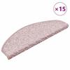 VidaXL Stair Carpet 15 Pieces 65 X 21 X 4 Cm Light Pink Semicircular Large 322377