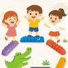 6PCS/Set Stepping Stones Balance Training Beam Crocodile Stepping Stones  Parent-Child Game
