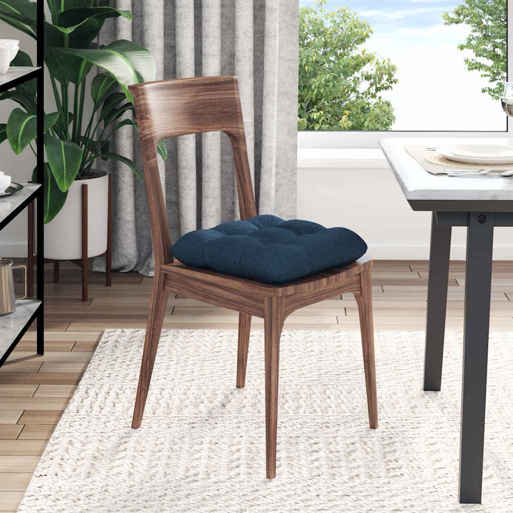 Seat Cushions 4 Pcs Blue 40 X 40 X 12 Cm Fabric