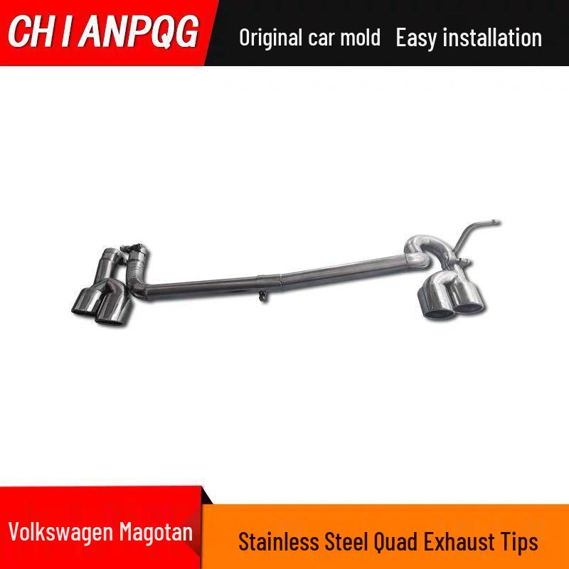 Volkswagen Magotan Platinum Stainless Steel Dual Outlet Tailpipe - No-Weld, Four-Outlet Design.