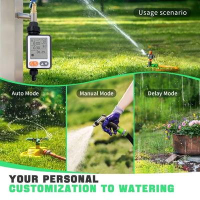Large Screen Digital Watering Timer IPX5 Waterproof Adjustable Program Automatic Irrigation Timer Multiple Program