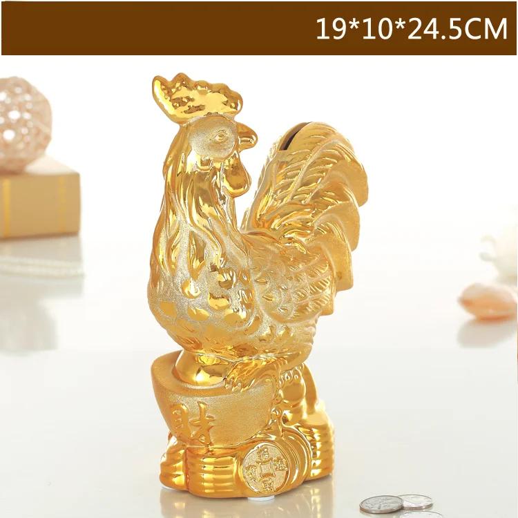 1PCS handmade ceramic cute twelve zodiac monkey chicken dog mouse dragon piggy bank home storefront front desk decoration