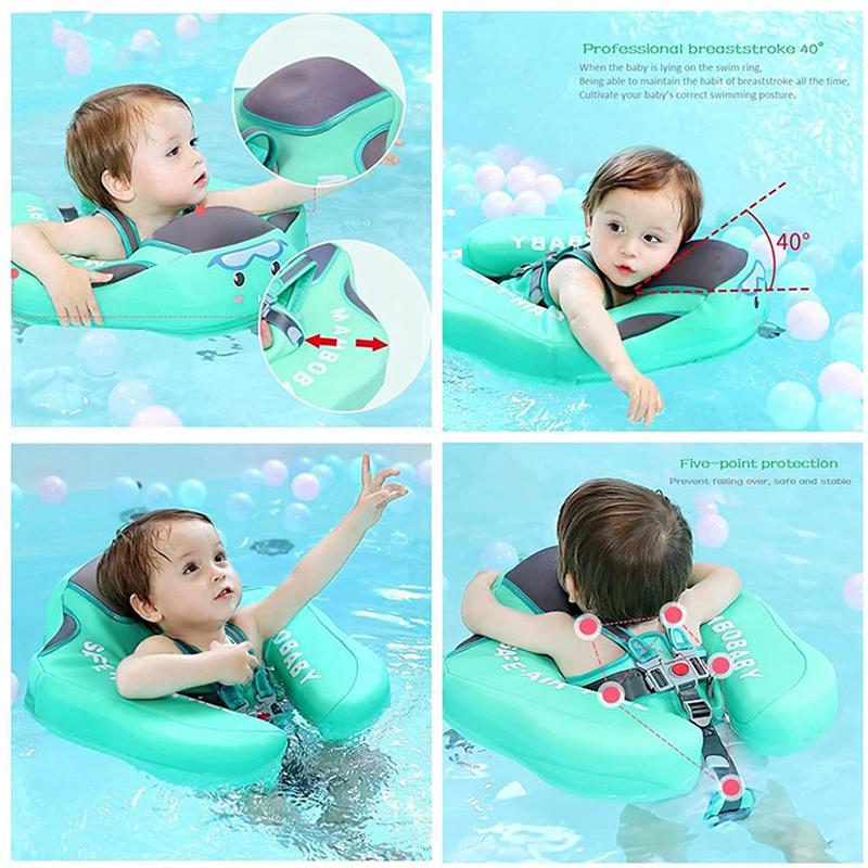 Nicht aufblasbarer Baby-Schwimmring mit Baldachin, liegend, Schwimmringe, Taillenkreis, Schwimmring für Kleinkinder, Babyboje, Poolzubehör, Spielzeug