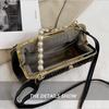 Folded mouth gold bag women's light luxury pearl handbag