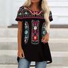 Túnicas Casuales Informales para Mujer con Estampado, Cuello Redondo, Dobladillo Irregular y Manga Corta