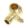 Male Thread 3 Way Metal Air Compressor Check for Valve Gold Tone