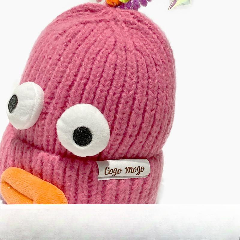Autumn and Winter Children's Warm Knitted Hat Parent Child Wool Hat Girl Cute Cartoon Funny Eyes Tentacles Will Glow