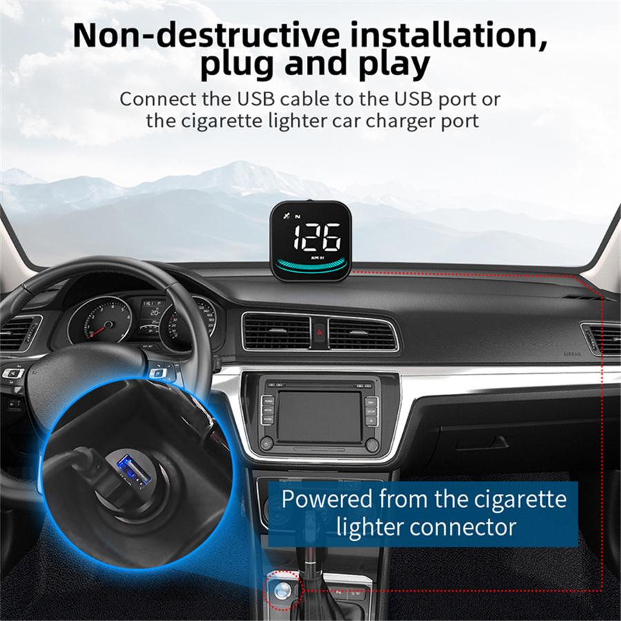Digital GPS Speedometer Car HUD Head Up Display Overspeed Alarm Meter KM/H MPH