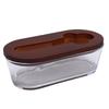 Glass   Dish with Lid Airtight   for Freshness 300ML Rectangular     for Kitchen Countertop Decor