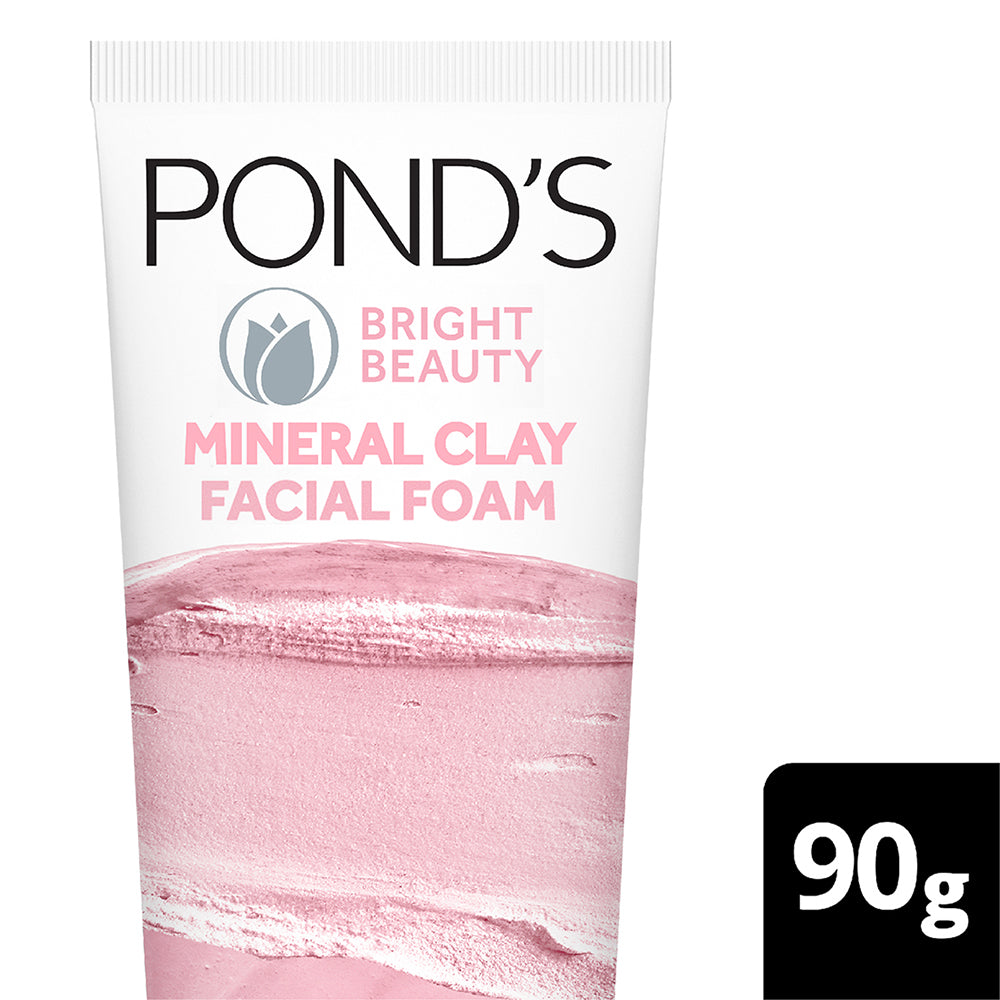 POND'S Bright Beauty Clay Face Wash 90g For Oily Skin With Vitamin B3 And Manicouagan Clay For Instant Glow And Deep Cleanse