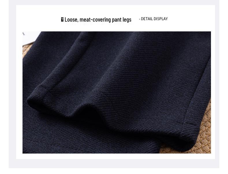 Women's High-Waist Woolen Flannel Pants: Winter Thick, Loose, Narrow-Leg to Wide-Leg Style
