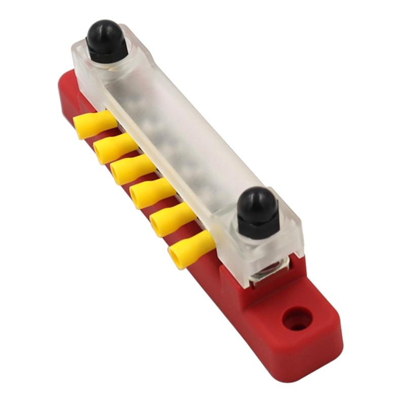Waterproof Terminal Bus Bar with Transparent Cover 150A Power Distribution for Car Boat Marine RV Terminal Block