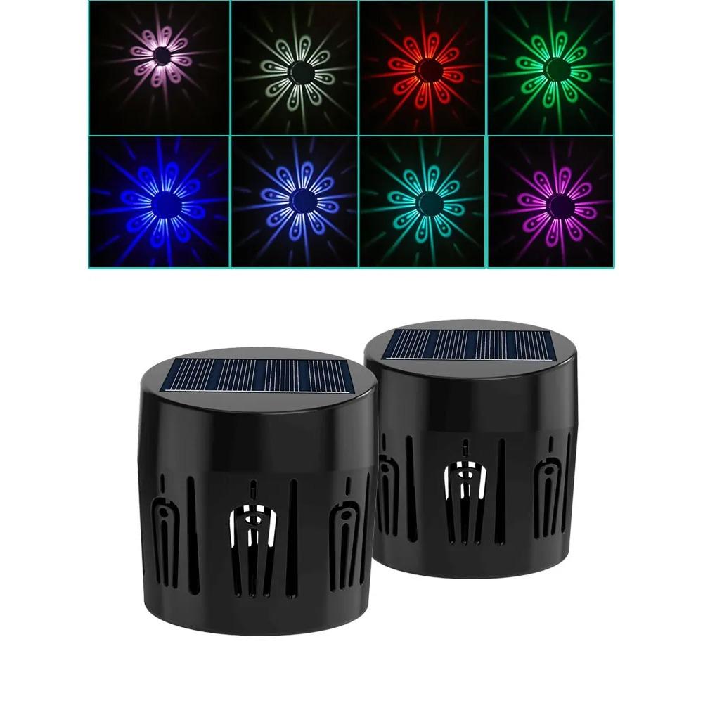 2/4 STÜCKE Solar Gartenleuchte Außen Gehwegleuchte Terrasse Zaunleuchten Rasen Landschaftslicht Deckleuchten Pflaumenblüten Schatten Dekor