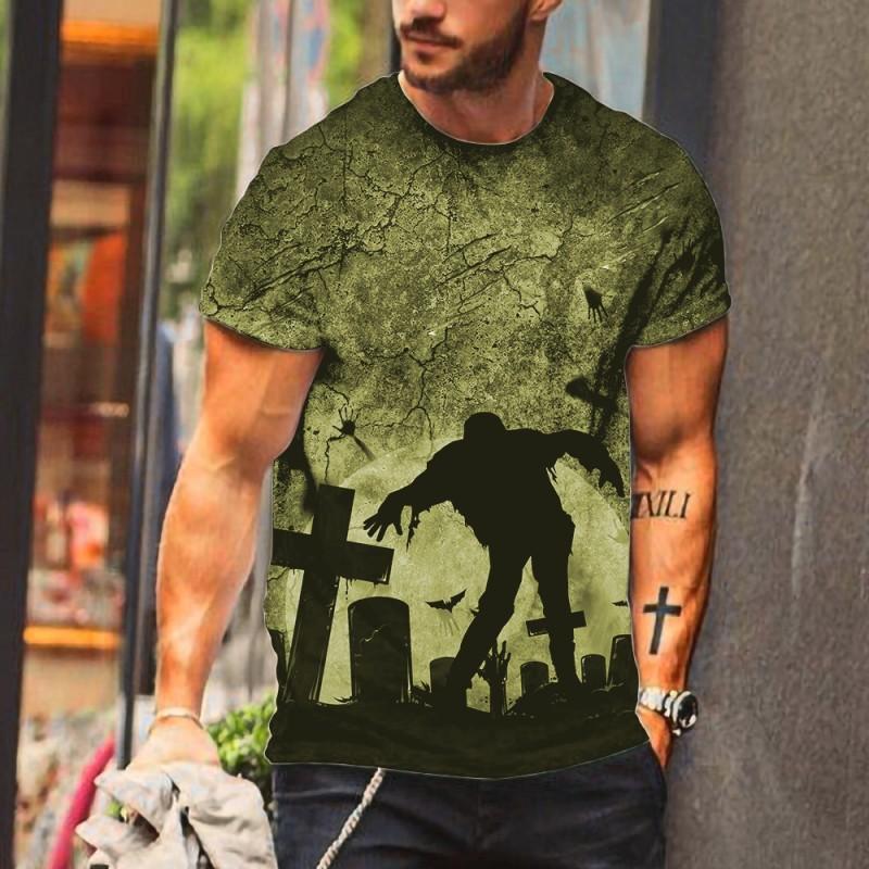 2026 Summer New Men's Digital Printing Trend Crew Neck Short Sleeve T-Shirt Loose T-Shirt Men's Clothing