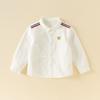 David Bella Kidsren's Woven Shirt 2026 Spring New Style Boys' Middle and Large Kidsren's Preppy Style Pure Cotton White Shirt