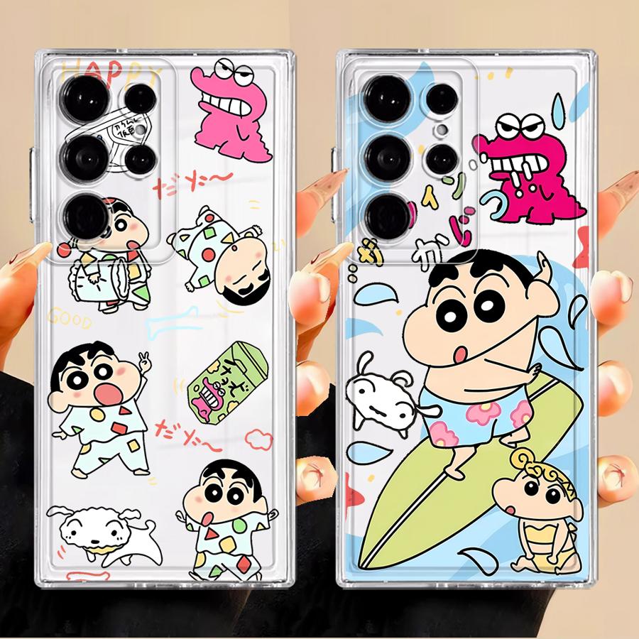 Cute Crayons Shinchan Phone Cover Case for Samsung Galaxy S22 FE S20 Plus S23 Ultra S26 S21 Note 20 Ultra 10 S24 S25 Edge