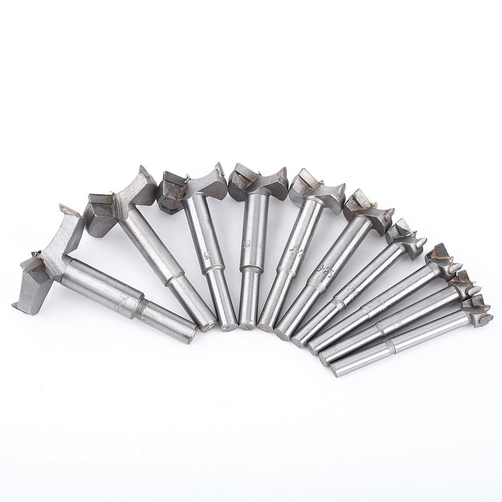 10pcs 14-50mm Forstner Drill Bit Set Flat Wood Drilling Woodworking Hole Cutting Tool