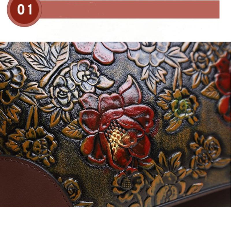 Women Tote Handbag Armpit Bucket Bag Fashion Middle-aged Mother Large-capacity Bag Retro Ink Painting Crossbody Shoulder Messenger Bag