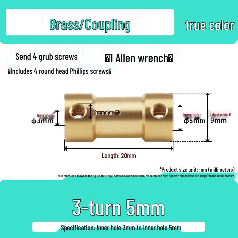Brass Shaft Coupling Connector for Transmission (2-5mm)