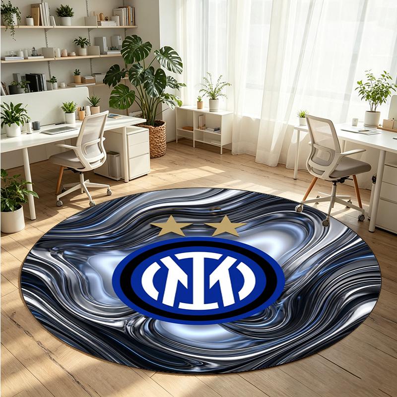 Borussia Dortmund Printed Round Crystal Velvet Rug Soft Non Slip Floor Carpet For Bedroom Holiday Gift