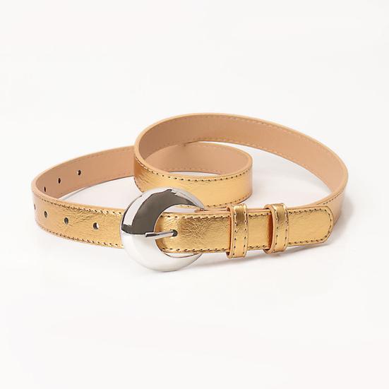 Women Belt Adjustable Length Imitation Leather Waistband with Alloy Buckle Dresses Shirts Tops Waist Belt