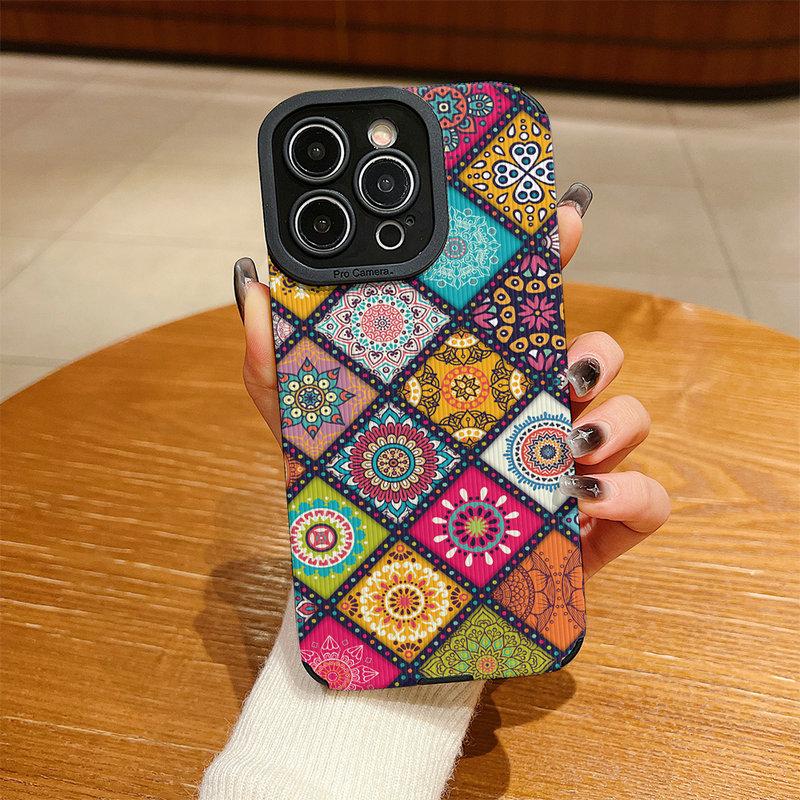 

Чехол для телефона из кожи с вертикальной текстурой, цветной печатью, из мягкого силикона, задняя крышка с полной защитой объектива камеры для Samsung Samsung A55 5G