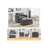 Fauteuil moderne - MUVOE - Chaise longue - Tissu chenille - Repose-pieds - Poche latérale