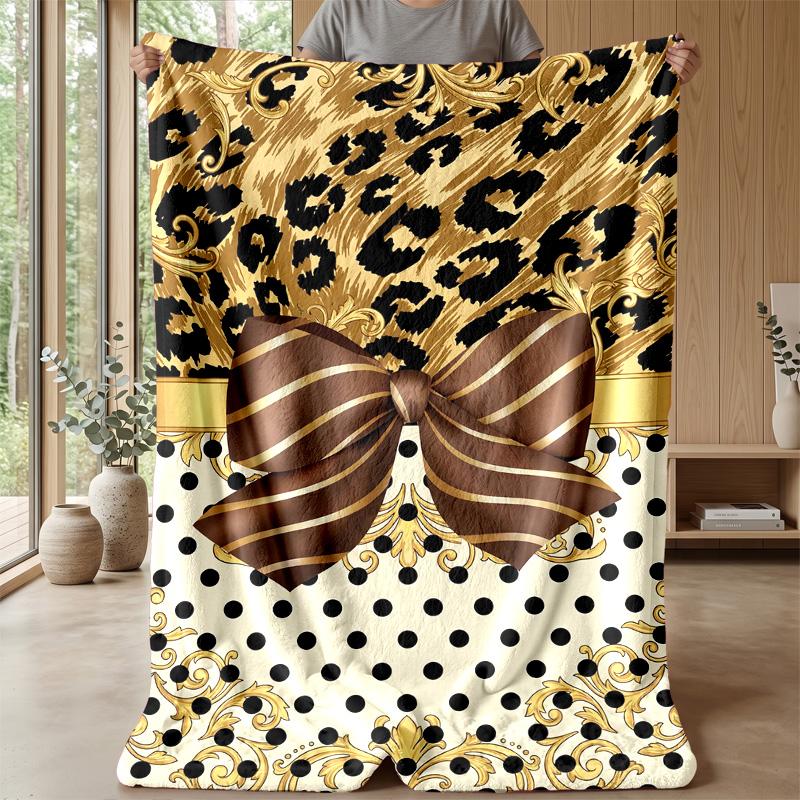 Leopard and Blue Roses 1 Theme blanket Lightweight Warm Flannel Blanket Decorative Throw Blanket for Home Decoration