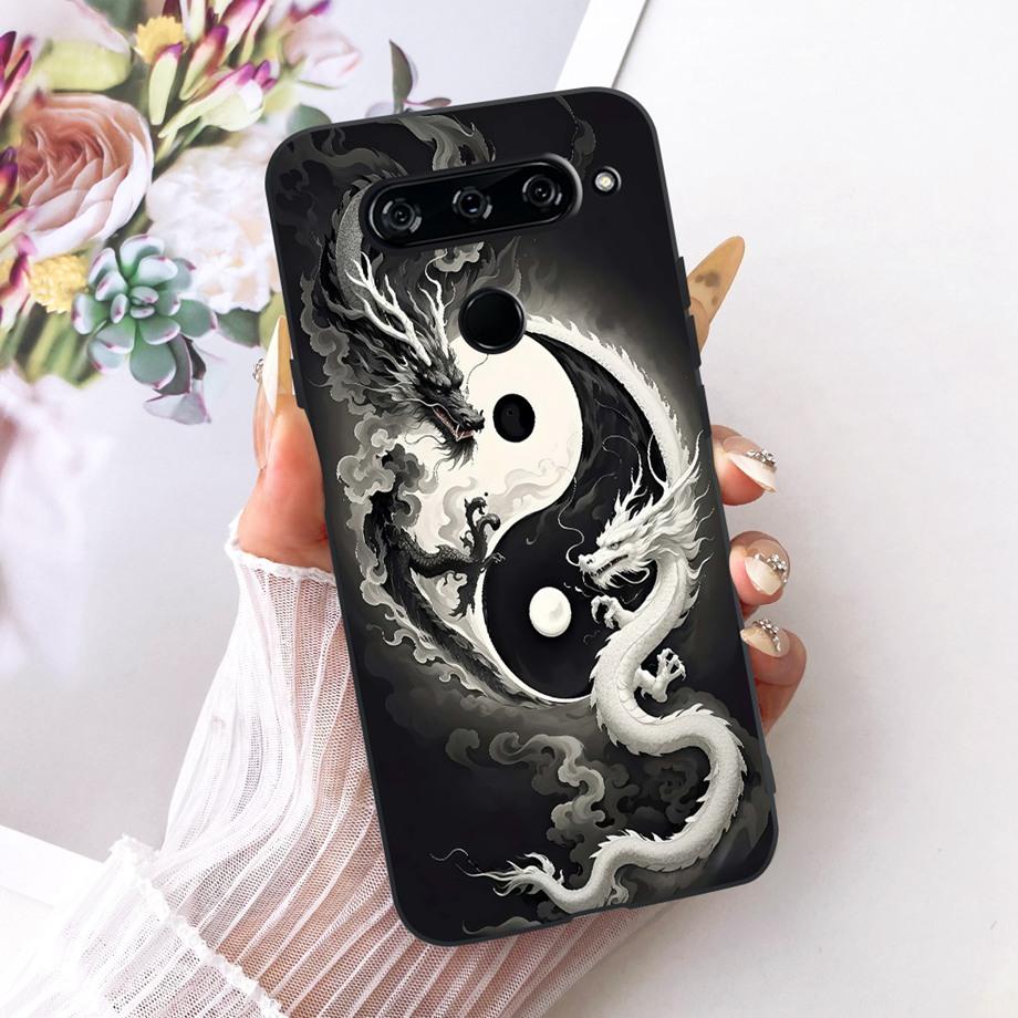 Für LG V40 V50s V35 ThinQ LG V8X ThinQ V30 2017 Handyhülle Weicher TPU-Stoßfänger Rückseite Coole Cartoon-Luxus-Schmetterlingsblume Funda