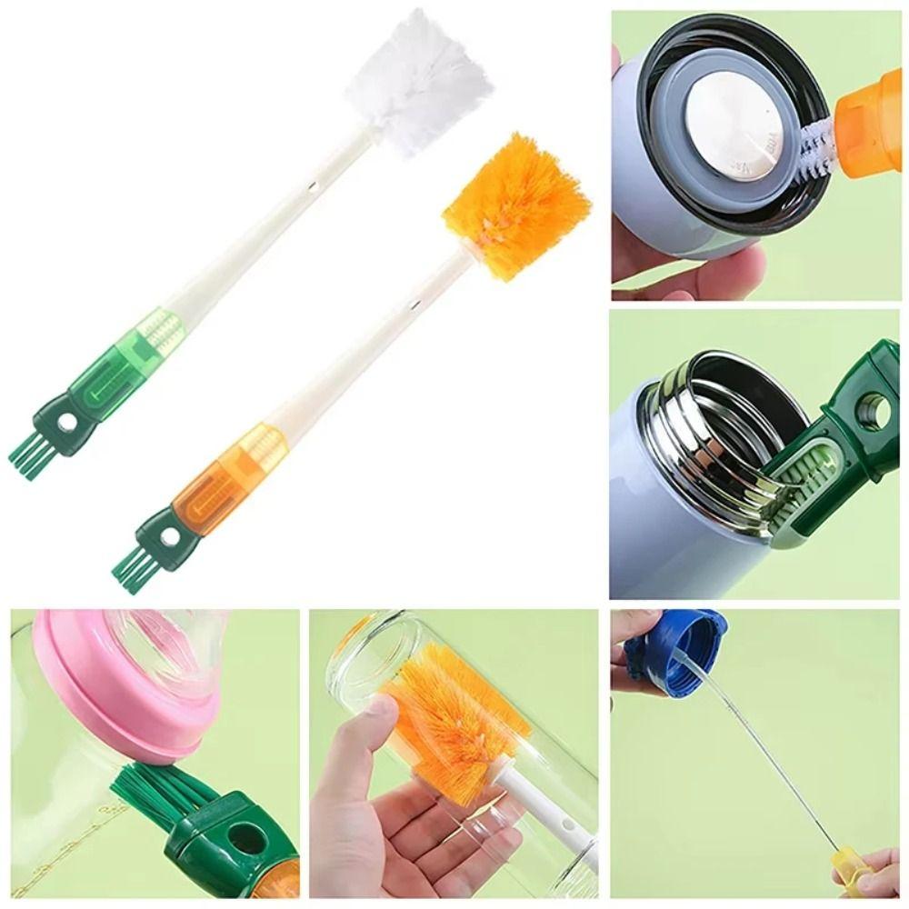 Long Handle Bottle Brush Multi-purpose 5 in 1 Cup Cleaning Brush  Baby Bottle Cleaning