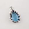London Blue Topaz Gemstone Silver Pendant 1.8" , 925 Sterling Silver Jewelry, Handmade Stylish Pendant For Women PP-65-2
