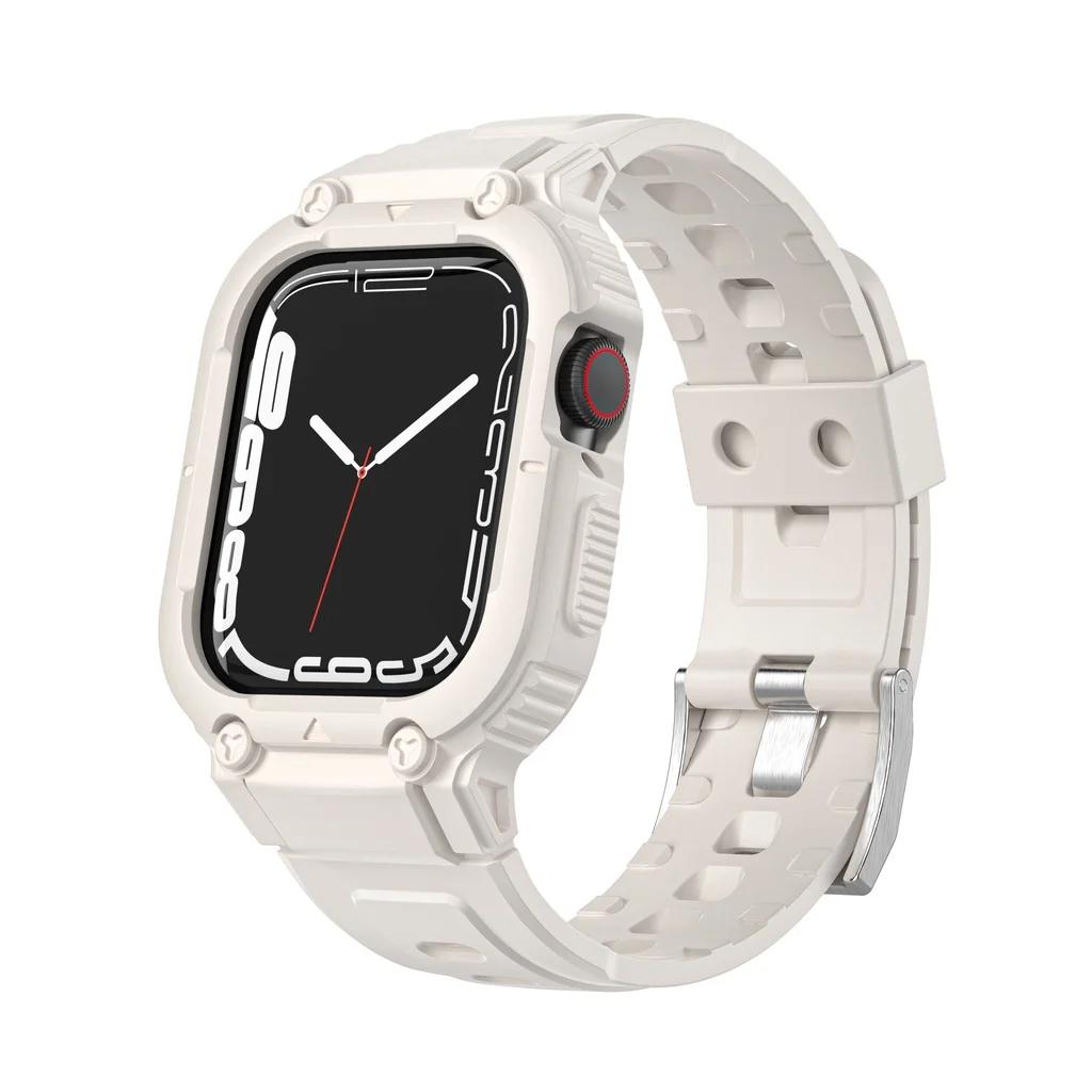 Řemínek pouzdra pro Apple Watch Ultra 49 mm 45 mm 44 mm 41 mm 40 mm silikonový pásek pro Iwatch Series 8 7 6 Se 5 4 Náramek s ochranným krytem