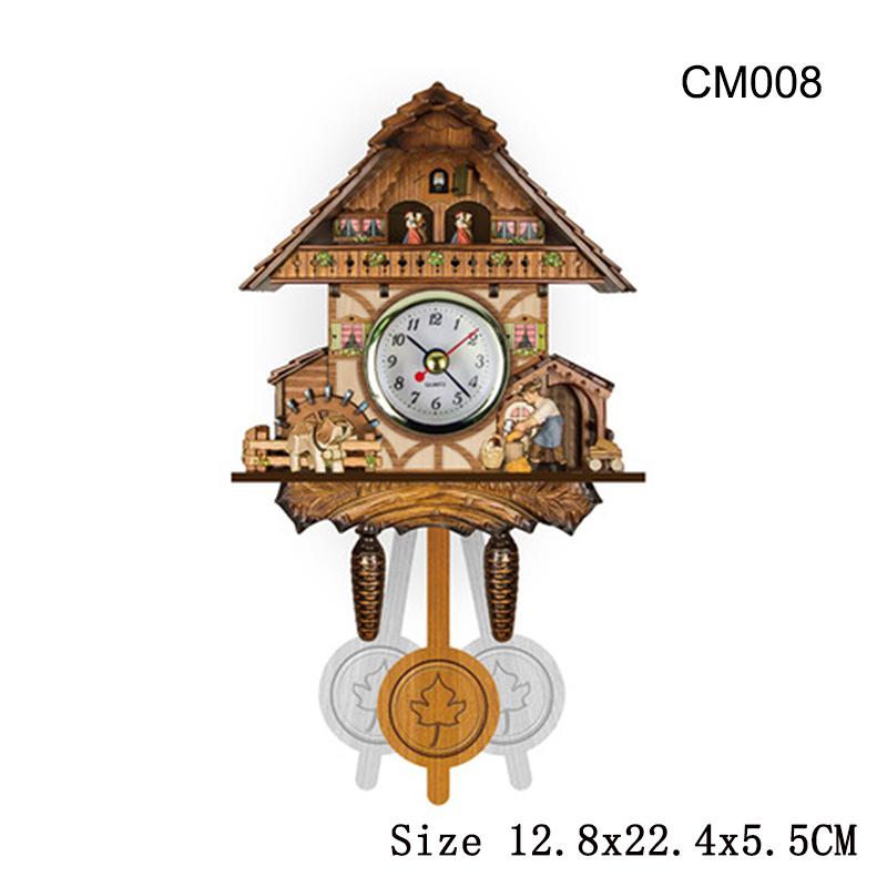 Cuckoo Clock Wall Clock Handicraft Vintage Wooden Cuckoo Tree House Clock For Bedroom Living Room Office Home Decoration