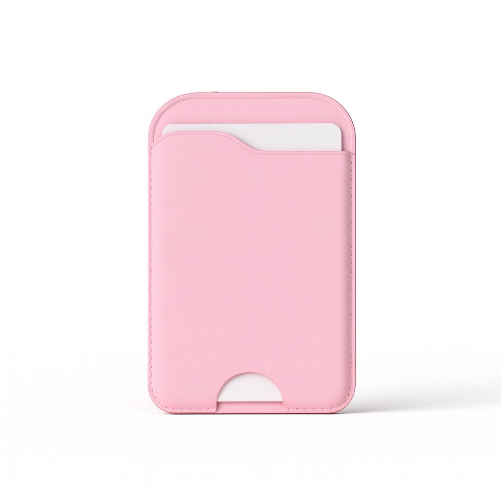 

MagSafe Magnetic Mirror Card Holder for Apple 12-17: High-End Rotating Folding Sleeve светло-розовый