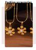 Qiong Yao Sunflower Pearl Pendant Necklace, Gold-Plated Stainless Steel for Women