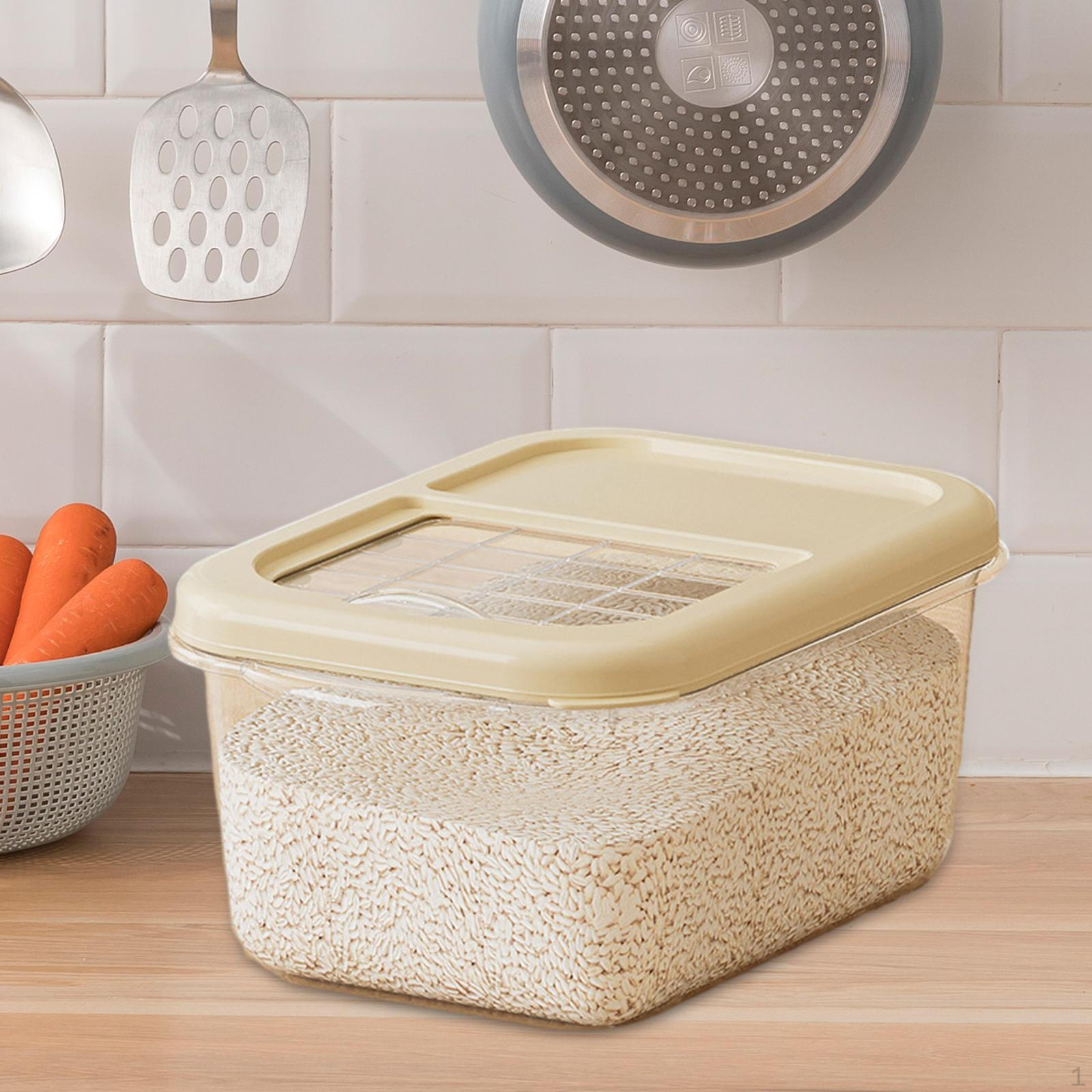 

Контейнер для хранения риса, контейнер для зерновых, дозатор пищевых продуктов для шкафа 34cmx21cmx18.5cm