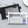 Transparent Mesh Pencil Bag For Students With Large Capacity Storage**