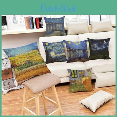 Modern Artistic Oil Painting Printed Cotton Linen Pillow Cover For Sofas And Cars