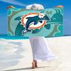 Miami Dolphins Logos Print Beach Towel, Large Soft Quick Dry Towel for Beach Camping Swimming