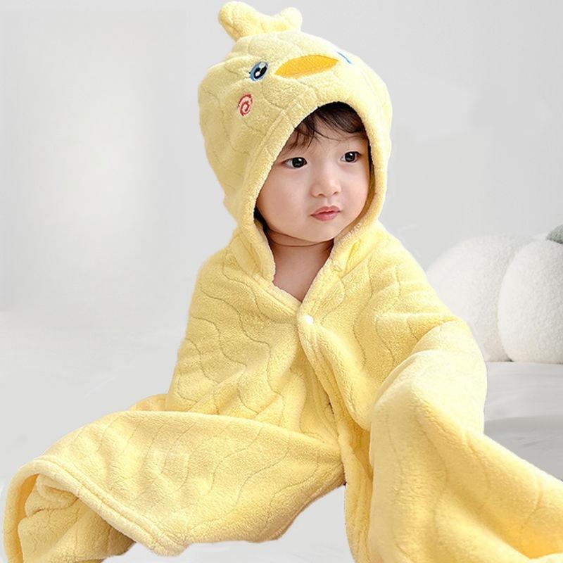 Children's Bath Towels Boys and Girls Wearable Cape Baby Bathrobe Bath Quick-drying Absorbent Wrap