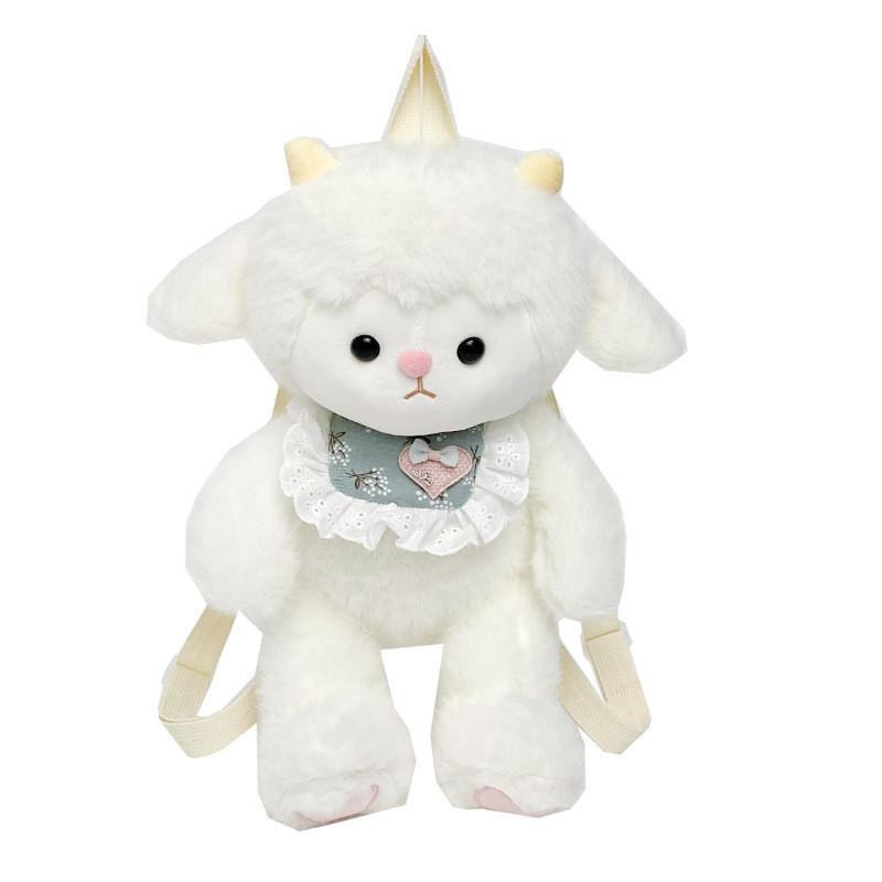 Panda Sheep Plush Backpack Kids Teens Lightweight Design Cartoon Bag Pattern